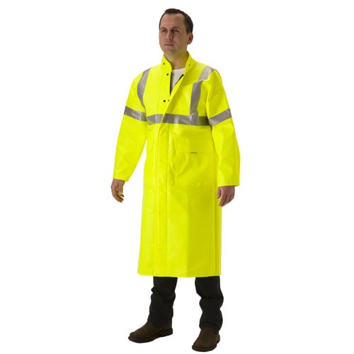 ArcLite Air Hi-Vis FR Full Length Rain Coat in Hi-Vis Yellow